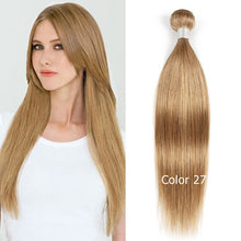 Load image into Gallery viewer, Bobbi Collection 3/4 Bundles Brazilian Straight Hair Weave Bundles Color 8 Blonde Light Brown Non-Remy Human Hair Extension