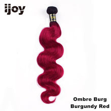 Load image into Gallery viewer, Ombre Blonde Brown Bundles 99J Burgundy Red Bundles Brazilian Human Hair Body Wave Bundles 8-26 Hair Extension Non-Remy IJOY