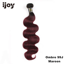 Load image into Gallery viewer, Ombre Blonde Brown Bundles 99J Burgundy Red Bundles Brazilian Human Hair Body Wave Bundles 8-26 Hair Extension Non-Remy IJOY