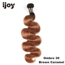 Load image into Gallery viewer, Ombre Blonde Brown Bundles 99J Burgundy Red Bundles Brazilian Human Hair Body Wave Bundles 8-26 Hair Extension Non-Remy IJOY