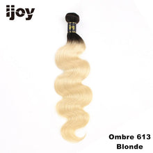 Load image into Gallery viewer, Ombre Blonde Brown Bundles 99J Burgundy Red Bundles Brazilian Human Hair Body Wave Bundles 8-26 Hair Extension Non-Remy IJOY