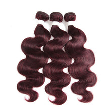 Load image into Gallery viewer, 99J/Burgundy Body Wave Human Hair Bundles 3/4 PCS Brown 30 27 Brazilian Hair Weave Bundles Remy Hair Weft Extension KEMY HAIR