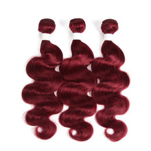 Load image into Gallery viewer, 99J/Burgundy Body Wave Human Hair Bundles 3/4 PCS Brown 30 27 Brazilian Hair Weave Bundles Remy Hair Weft Extension KEMY HAIR