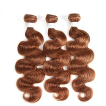 Load image into Gallery viewer, 99J/Burgundy Body Wave Human Hair Bundles 3/4 PCS Brown 30 27 Brazilian Hair Weave Bundles Remy Hair Weft Extension KEMY HAIR