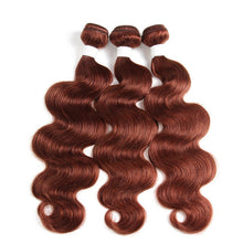 Load image into Gallery viewer, 99J/Burgundy Body Wave Human Hair Bundles 3/4 PCS Brown 30 27 Brazilian Hair Weave Bundles Remy Hair Weft Extension KEMY HAIR