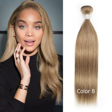 Load image into Gallery viewer, Bobbi Collection 3/4 Bundles Brazilian Straight Hair Weave Bundles Color 8 Blonde Light Brown Non-Remy Human Hair Extension
