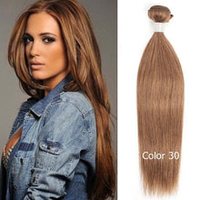 Load image into Gallery viewer, Bobbi Collection 3/4 Bundles Brazilian Straight Hair Weave Bundles Color 8 Blonde Light Brown Non-Remy Human Hair Extension

