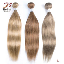 Load image into Gallery viewer, Bobbi Collection 3/4 Bundles Brazilian Straight Hair Weave Bundles Color 8 Blonde Light Brown Non-Remy Human Hair Extension
